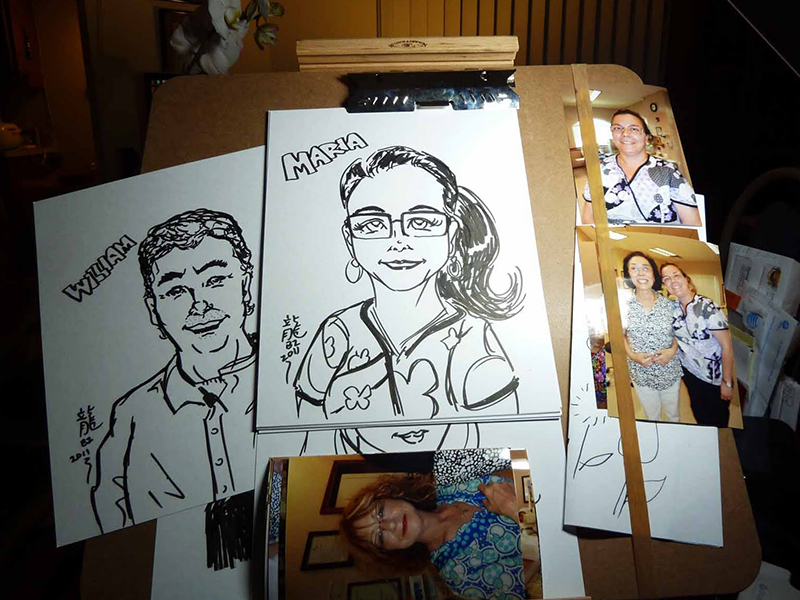 Caricature drawing station by BounceParkSG